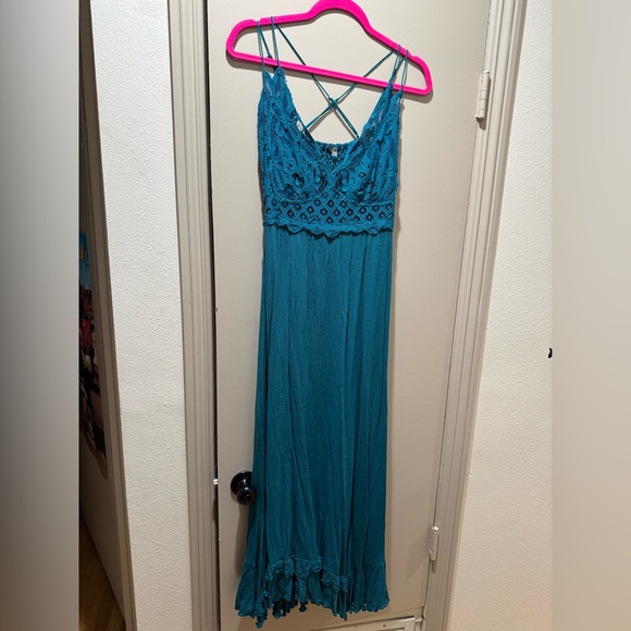 Free People Teal Adela Maxi Dress - Picture 4 of 10